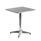 Flash Furniture 23.5'' Square Aluminum Indoor-Outdoor Table, 4 Rattan Chairs (TLH24SQ020CHR4)-23.50"W x 23.50"D x 27.25"H/Square