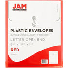 JAM Paper Plastic Envelopes with Button and String Tie Closure, Letter Open End, 9.75 x 11.75, Red Poly, 12 Pack (118B1RE)-5