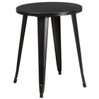 24'' Round Black-Antique Gold Metal Indoor-Outdoor Table Set with 4 Arm Chairs (CH-51080TH-4-18ARM-BQ-GG)-Metal