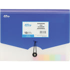 Hilroy 13 Pocket Expanding File, Elastic Closure, Letter Size, Assorted Colours-Letter-size expanding file with 13 pockets