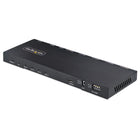 StarTech 4-Port HDMI Splitter - 4K 60Hz - 1 In 4 Out - Built-in Scaler - 3.5mm/Optical Audio-4-port HDMI splitter: This HDMI Splitter displays the same image, with audio, on 4 screens. 4:4:4 chroma subsampling support. HDMI 2.0b 4K 60Hz, HDR, 18Gbps Bandwidth, 7.1ch HDMI Audio, HDCP 2.2/1.4, 8kV Air and 4kV Contact ESD Protection