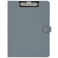 Staples Vinyl Pad Holder - Grey-Grey vinyl holder has pocket on inside cover to hold loose sheets