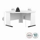 Bush Business Furniture Studio A 48"W Corner Computer Desk - White-Engineered Wood in White/White