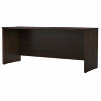 Bush Business Furniture Studio C 72"W x 24D Credenza Desk - Black Walnut-Durable thermally fused laminate finish fends off scratches and stains to protect the Credenza Desk