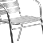 Flash Furniture Heavy Duty Commercial Aluminum Indoor-Outdoor Restaurant Stack Chair with Triple Slat Back-Cross Braces provide extra stability