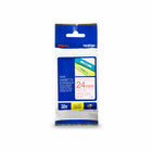 Brother Genuine TZe252 Red on White Laminated Tape for P-touch Label Makers, 24 mm wide x 8 m long-Red on white laminated TZe 24 mm tape for use with Brother P-touch label makers 
