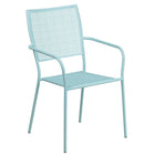 28'' Square Sky Blue Indoor-Outdoor Steel Folding Patio Table Set with 4 Square Back Chairs [CO-28SQF-02CHR4-SKY-GG]-4