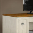 Bush Furniture Fairview 60W L Shaped Desk and Storage Cabinet with Drawer, Antique White/Tea Maple (FV009AW)-Assembled Dimensions: 41 2/3"H x 59 1/2"W x 59 1/2"D