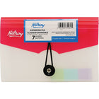 Hilroy 7 Pocket Expanding File, Cheque Format, Elastic Closure, Assorted Colours-Cheque format expanding file