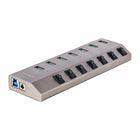 StarTech 7-Port Self-Powered USB-C Hub with Individual On/Off Switches - Space Grey-Each port supports BC 1.2, providing 1.5A (7.5W) of power simultaneously (52.5W total)