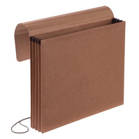 Pendaflex Elastic Tie Closure Expanding Envelope, Red Fibre, Letter Size, 3 1/2" Expansion-Full flap with elastic closure to keep documents safely inside when transporting