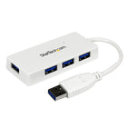 StarTech SuperSpeed Mini USB 3.0 Hub, White, Portable 4 Port-Connect up to four USB 3.0/2.0/1.x devices simultaneously at their maximum speeds