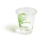 Perk Compostable Cold Cup, 12oz, 300 Pack-Comes in clear with green accents and made of PLA