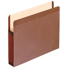 Pendaflex Lined Expanding File Pocket - 5 1/4" Expansion - Letter Size - Red Fibre-Premium expanding pockets are built to outlast standard file pockets
