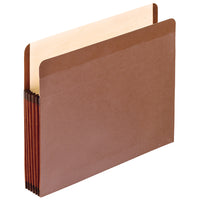 Pendaflex Lined Expanding File Pocket - 5 1/4" Expansion - Letter Size - Red Fibre-Premium expanding pockets are built to outlast standard file pockets