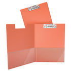 Davis Group Essential Clipboards - Orange - 10 Pack-Clear interior pockets on front & back covers to secure loose documents and allow for easy identification of content