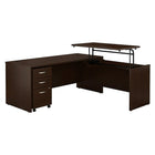 Bush Business Furniture Westfield 72W x 30D 3 Position Sit to Stand L Desk with Mobile File Cabinet, Mocha Cherry (SRC125MRSU)-Bundle includes: 72W x 30D Office Desk, 42W x 24D Sit to Stand Return, 3 Drawer Mobile File Cabinet