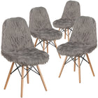 Flash Furniture Faux Fur Shaggy Chair, Charcoal Grey (4DL16)-Contemporary Style