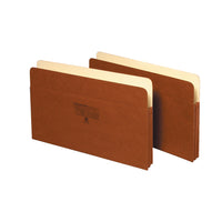 Pendaflex Red Fibre Vertical File Pocket, Legal Size, 1 3/4" Expansion-Mylar reinforced redrope gussets