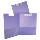 Davis Group Essential Clipboards - Purple - 10 Pack-Clear interior pockets on front & back covers to secure loose documents and allow for easy identification of content