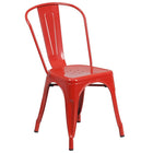 30'' Round Red Metal Indoor-Outdoor Table Set with 4 Cafe Chairs [CH-51090TH-4-18CAFE-RED-GG]-4