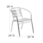 Flash Furniture Heavy Duty Commercial Aluminum Indoor-Outdoor Restaurant Stack Chair with Triple Slat Back-Plastic Floor Glides
