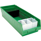 Integrated Plastics, Shelf Bins, 6-5/8" W x 4" H x 17-7/8" D, Green, 40 Lbs. Capacity - 12 Pack-Capacity: 40 lbs.