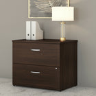 Bush Business Furniture Studio C 2 Drawer Lateral File Cabinet - Black Walnut-Thermally fused laminate finish fends off scratches and stains