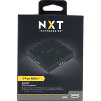 NXT Technologies 3-Port HDMI Switch - Black-Supports high-resolution video up to 4K@30fps and 3D, so you can view content in rich detail