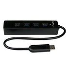 StarTech Portable SuperSpeed USB 3.0 Hub with Built-in Cable, 4 Port-Connect up to four USB 3.0/2.0/1.x devices simultaneously at their maximum speeds