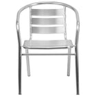 Flash Furniture Heavy Duty Commercial Aluminum Indoor-Outdoor Restaurant Stack Chair with Triple Slat Back-Stackable Cafe Chair