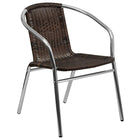 Flash Furniture 31.5'' Square Aluminum Indoor/Outdoor Table with 4 Rattan Chairs (TLH32SQ020CHR4)-Assembly required