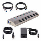 StarTech 7-Port Self-Powered USB-C Hub with Individual On/Off Switches - Space Grey-Includes 3.3ft USB-C, USB-A host cables to support both USB-A and USB-C host computers